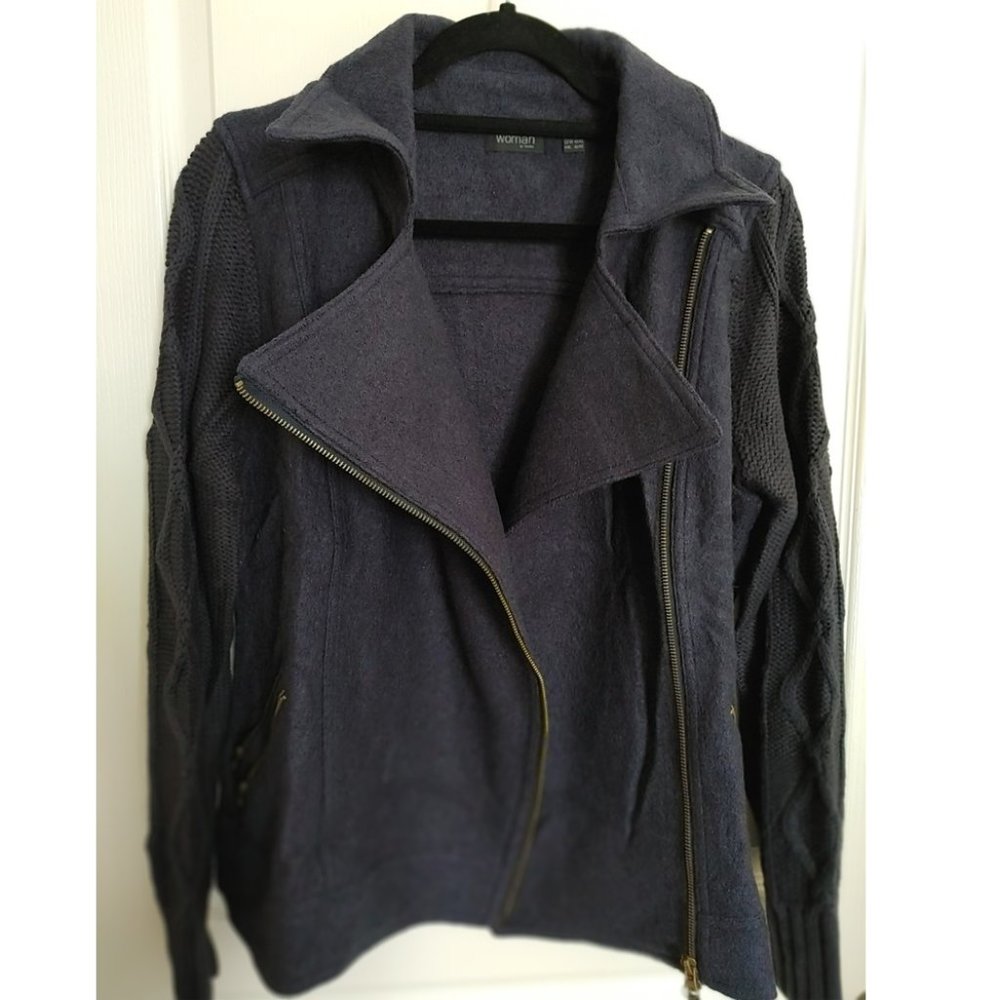 NWOT TCHIBO KNITTED BIKER JACKET (M)